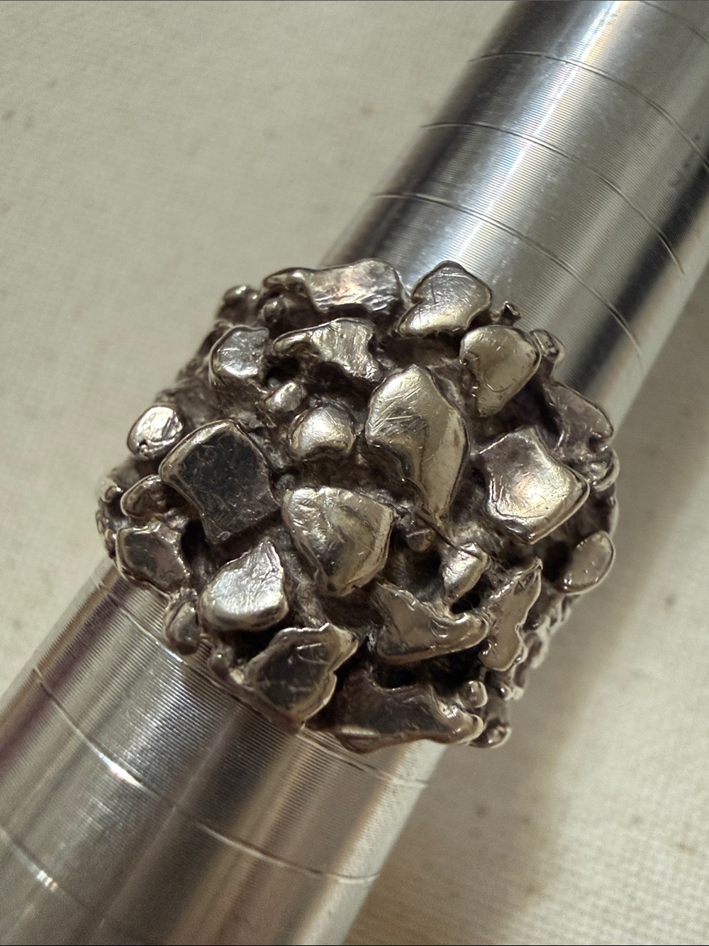 Men’s Sterling Silver 925 Chunky Cluster Ring size 11